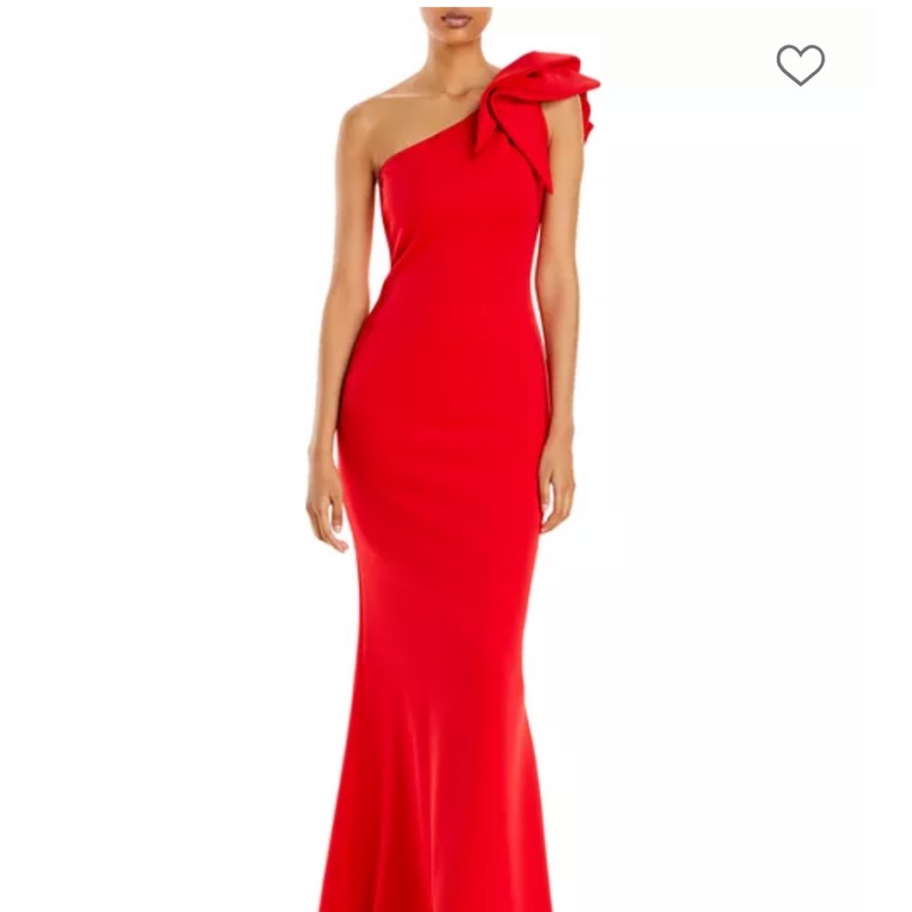 Aqua Vibrant Red One-Shoulder Dress